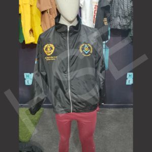 Veste coupe-vent maçonnique brodée sur mesure, veste noire légère à fermeture éclair intégrale avec logo personnalisé - Product Image 1