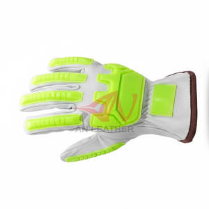 Guantes de Trabajo Resistentes de Cuero con TPR, Diseñados para Protección Contra Impactos y Control del Agarre para Trabajadores Hombres - Product Image 5