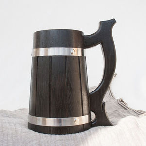 Handmade Wooden Beer <b>Mug</b> Stainless Steel Insert Classic Design Hand Grip Dishwasher Microwave Safe Solid Pattern Gift <b>Box</b> for - Product Image 1