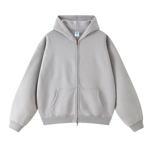 เสื้อฮู้ดดี้ผ้าฝ้ายเฟรนช์เทอร์รี่หนานุ่มแบบวินเทจขายส่ง ซักล้างทำสีซีดแบบวินเทจสองชั้น - Product Image 6