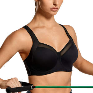 Women's <b>Blue</b> Sports <b>Bra</b> Scoop Neck Medium Support Yoga Wear - Product Image 3