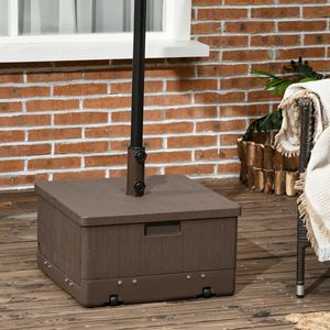 Base per Ombrellone da Esterno 3-in-1 con Ruote, Capacità 79 kg, Struttura in Acciaio, Tavolino da Caffè e Fioriera - Product Image 2