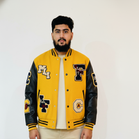 Chaquetas Varsity Personalizadas al por Mayor para Hombre, Diseño de Parches con Logotipo Frontal, Alta Calidad, Invierno, Personalizables