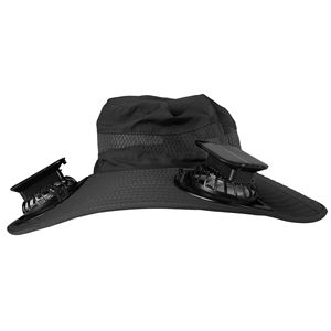 Cappello da Sole Outdoor UPF50+ a Tesa Larga con 2 Ventole Ricaricabili ad Energia Solare, 3 Velocità del Vento, Traspirante, Impermeabile, in Nylon, Cappello Promozionale - Product Image 3