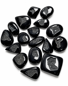 Piedra Preciosa Suelta de Ágata Druzy Negra para Joyería, Regalo para Novia, Creaciones Rida, Certificación IGI, Formas Variadas, Tamaños de 4mm a 25mm - Product Image 3