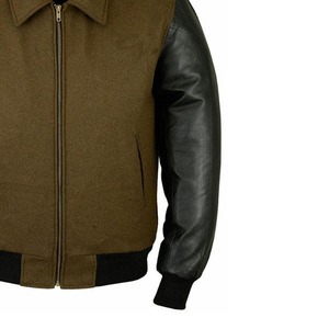 Varsity <b>Jacket</b> Baseball Letterman <b>Jacket</b> OEM Custom Wool Leather Sleeve College Team <b>Jacket</b> for <b>Men</b> Women Logo Embroidery - Product Image 6