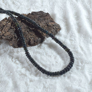 Collar de Ópalo Etíope Negro, Gargantilla de Cristal, Joyería de Piedras Preciosas Negras, Collar Unisex Minimalista, Regalo, Collar de Cristal - Product Image 1