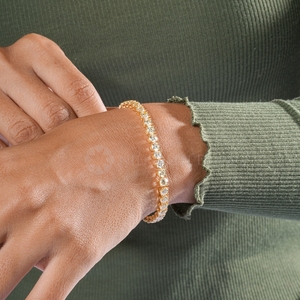 Bracelet tennis exquis en diamants de laboratoire ronds de 11,0 carats, 4,0 mm, en or massif 10K, 14K, 18K, bracelet en diamants, cadeau pour elle - Product Image 5