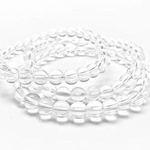 Hot Sale Women's Men's Premium Grade Healing Crystal Clear Quartz Beaded <b>Bracelets</b> Handmade Durability Feng Shui Style <b>Elastic</b> - Product Image 2