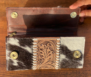 Nuevos bolsos de mano de cuero con estilo occidental para mujer, monederos diseñados, superventas, tarjetero delgado de cuero de vaca Real - Product Image 5