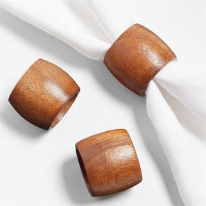Wood Napkin Ring 4.5cm Modern Design Durable <b>Table</b> Decoration Wedding Use - Product Image 4