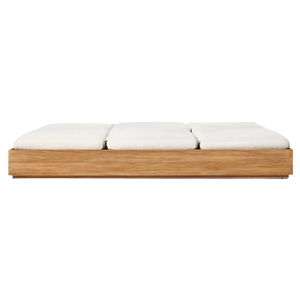Tumbona Doble Premium de Madera de Teca para Dos Personas, Equipada con Espuma Suave y Cómoda, para Uso en Exteriores, Terraza, Villa, Muebles Minimalistas - Product Image 5