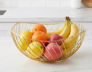 Cesta de Almacenamiento de Alambre Dorado Moderna de Alta Calidad para Decoración del Hogar y Organización, un Elegante Adorno para el Hogar - Product Image 6