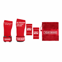 Agarraderas de Levantamiento de Pesas con Logotipo Personalizado, Correa de Muñeca Ajustable, Protector de Palma para Gimnasio, CrossFit, Powerlifting y Entrenamiento de Fuerza