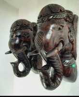 Supports muraux en bois sculptés à la main en forme de tête d'éléphant pour les cérémonies de baptême et les fêtes d'anniversaire, décoration à thème animalier