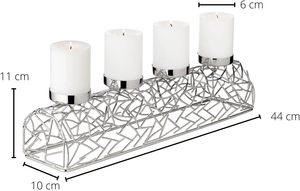 Support de bougie en métal argenté Glow Archieve, porte-bougie à 4 piliers, résistant à la chaleur, décoration de Noël pour la maison - Product Image 3