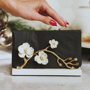 Home accessory premium <b>table</b> accessory classy napkin holder <b>matte</b> finish napkin holder textured napkin holder black metal decor - Product Image 5