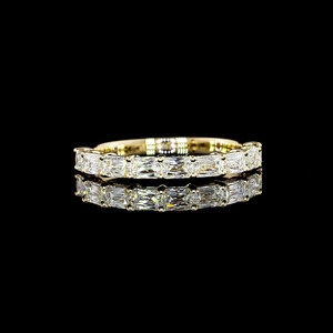 Bague de fiançailles et alliance éternité pour femme en diamant de laboratoire taille radiant, en or 10K 14K 18K ou argent 925 935 - Product Image 1