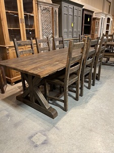 Juego de mesa de comedor de lujo de inspiración vietnamita, muebles rústicos de madera para el hogar, cocina, sala de estar - Product Image 4