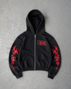 <b>Pink</b> Zip <b>Hoodie</b> Stud Chest Detail Heavyweight Oversized Streetwear Casual Fleece Eco-Friendly Quick Dry Breathable - Product Image 3