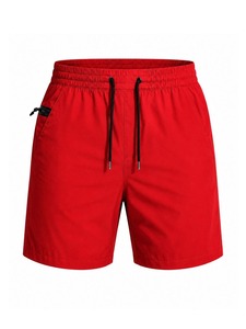 <b>Men's</b> <b>Red</b> Quick Dry <b>Shorts</b> With Drawstring Waist And Side Pockets Casual Sport Wear - Product Image 1