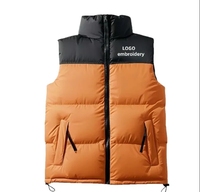 Veste matelassée sans manches pour homme, vêtement d'extérieur d'hiver personnalisé avec poches zippées, vente en gros