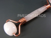 Rouleau facial en quartz rose, pierre naturelle, fournisseur en gros, outil sans aiguille pour le massage du visage, soins de la peau, santé, beauté, sérums