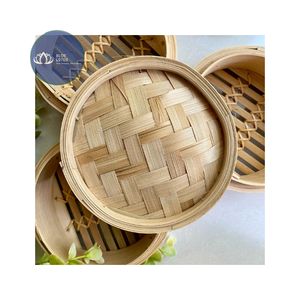BEST SELLING Eco Friendly 2 Layer Bamboo Steamer Glass Cover Induction Ready Supply - Product Image 1