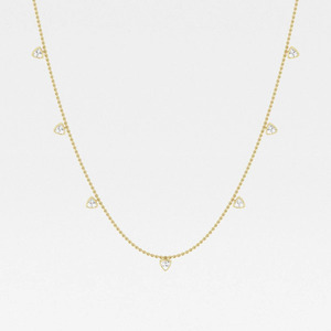 Collier pendentif en or blanc 14 carats avec diamant rond en forme de poire cultivé en laboratoire - Product Image 1