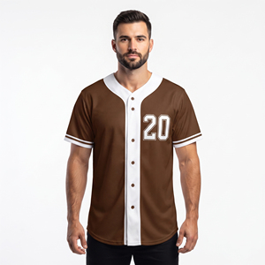 Premium Men's Baseball Jersey Sports Men's Baseball Jersey 100% Polyester Men's Baseball Jersey Full Button Custom - Product Image 6