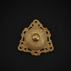 Antique Gold Floral <b>Brass</b> Reception <b>Bell</b> Ornate Push Call <b>Bell</b> Decorative Hotel Service <b>Bell</b> Vintage Restaurant Counter Desk - Product Image 2