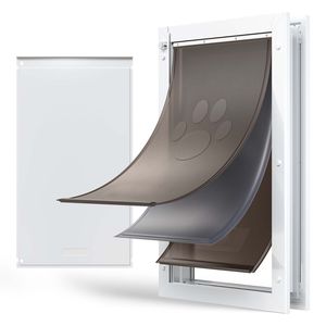 Porte pour chien extra-large résistante aux intempéries avec 3 volets magnétiques pour portes intérieures et extérieures - Product Image 1