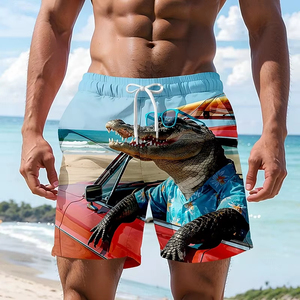Pantalones cortos de diseño único para hombre, pantalones cortos con estampado de burro gritando, ropa informal de verano para la playa, pantalones cortos de secado rápido - Product Image 4