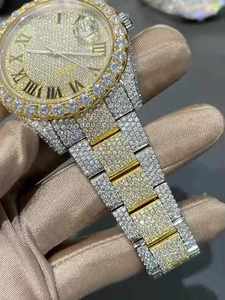Montre automatique artisanale de style professionnel avec testeur de diamants, mouvement à quartz, boîtier en acier inoxydable, couleur D, VVS, Moissanite - Product Image 2