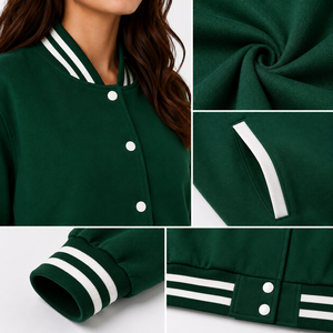 เสื้อแจ็คเก็ตวาร์ซิตี้สำหรับผู้หญิงระดับพรีเมียม ให้ความกระชับมีสไตล์ สัมผัสนุ่มสบาย และดีไซน์ที่ได้แรงบันดาลใจจากสไตล์นักกีฬา ที่เป็นแบบคลาสสิกเหนือกาลเวลา เหมาะสำหรับแฟชั่นลำลองสมัยใหม่ของเรา - Product Image 5