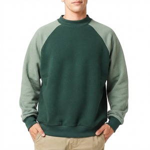 Sweat-shirt unisexe vert à manches régulières et col rond, 100 % coton molletonné, coupe classique, pull tricoté décontracté automne-hiver avec appliqué - Product Image 4