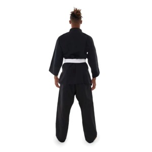 Uniforme de Jiu-Jitsu unisexe noir avec ceinture blanche, durable, respirant, respectueux de l'environnement, vêtements d'entraînement d'arts martiaux disponibles à la vente en ligne - Product Image 5