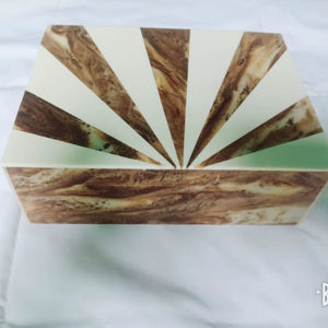 Caja de Joyería de Madera Personalizada, con Tapa Abatible, Pintada a Mano, Estilo Americano, Caja de Almacenamiento de Cosméticos para Escritorio, para Sala de Estar - Product Image 1