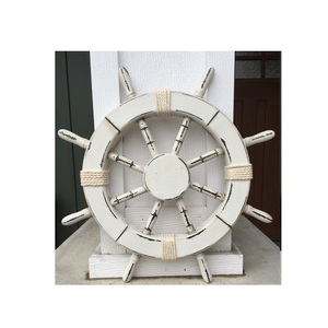 Wooden <b>Ship</b> <b>Wheel</b> Ocean Harbor Landmark Created to Enhance Coastal Decor with Graceful Maritime Inspired Presentation - Product Image 2