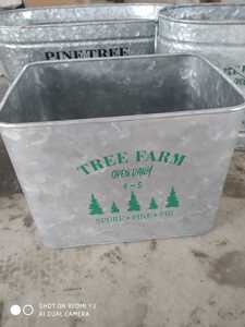 Galvanized Metal Bucket Christmas <b>Tree</b> Farm <b>Planter</b> Rustic Farmhouse Style <b>for</b> Indoor Outdoor Home Decor - Product Image 6