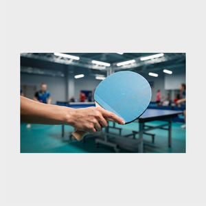 Raquette de tennis de table professionnelle en fibre de carbone, poignée en bois, légère, écologique, surface en caoutchouc bleu ciel, poignée antidérapante - Product Image 5