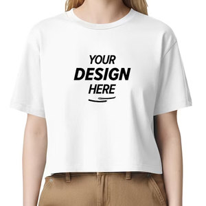 Wholesale Clubwear Women <b>Crop</b> T-Shirt Summer Mesh See Through Short Sleeve Cropped Tee Shirt Custom Logo USA Hot Seller - Product Image 4