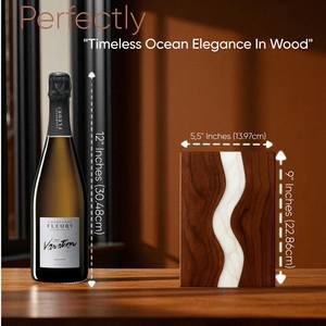 Urna funeraria artesanal de madera y resina con diseño de río, recuerdo conmemorativo para cenizas humanas, tamaño 9x5.5, caja para urna. - Product Image 4