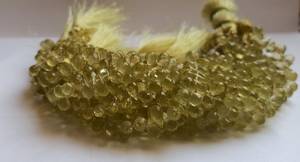 Perles de pierres précieuses en quartz citron naturel AAA, facettées, forme goutte, 5x7 à 6x8 mm, 8 pouces, jaune vif, fournitures pour la fabrication de bijoux - Product Image 4