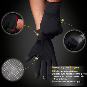 Mens And Womens Winter Gloves Touchscreen Windproof Thermal <b>Full</b> Finger Anti <b>Slip</b> Silicone Printing Palm Outdoor Sports Gloves - Product Image 2