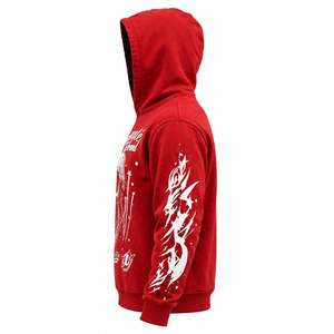 High Demanded Fashionable Unisex Fleece Hoodie Dark <b>Skull</b> Graphic Print Loose Streetwear Pullover Winter Heavyweight Hoodie - Product Image 3