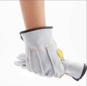 Guantes de Seguridad de Piel de Cabra, Verde Blanco, Resistentes a la Abrasión, Antideslizantes, Resistentes al Calor, 10 mm de Grosor, Puño de Seguridad de 12 Pulgadas - Product Image 4