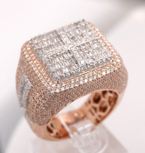 Hot Sale 14K Gold Plated Lab Grown Moissanite Diamond <b>Ring</b> Iced Out Style Hip-Hop Jewelry IGI Certified <b>Men</b> Women - Product Image 1