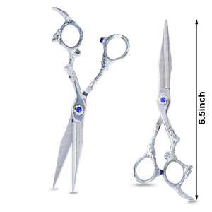 Ciseaux à cheveux en acier poli, lame de rasoir en titane, ciseaux de coiffure droits pour droitiers avec pointe acérée pour des coupes de précision - Product Image 2