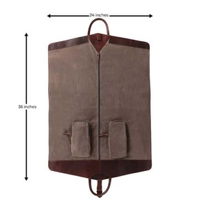 Housse de vêtement en cuir faite main de qualité supérieure, sac de transport pour costume, sac de voyage robuste à fermeture éclair, bagage décontracté et professionnel, vente en gros - Product Image 2